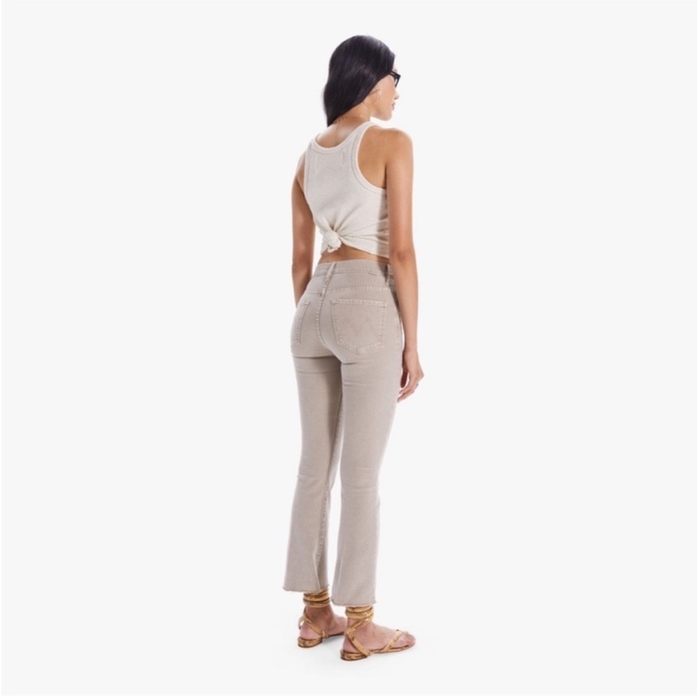 MOTHER The Insider Ankle Fray Jean in Chalk it Up Tan Size 26